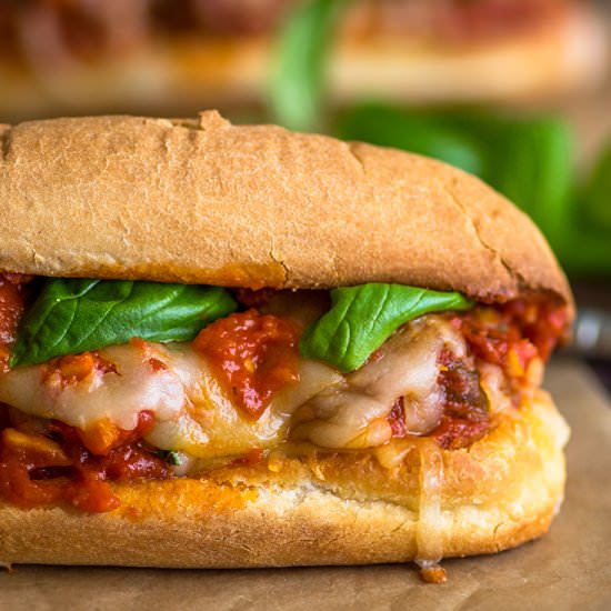 The Perfect Meatball Sandwich - Recipe photo by BakingMischief