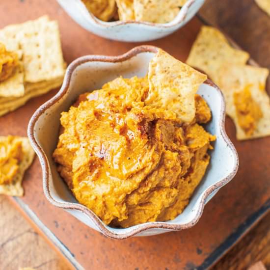 Pumpkin Hummus with Chipotle - Recipe photo by MotherEarthNewsAndFriends