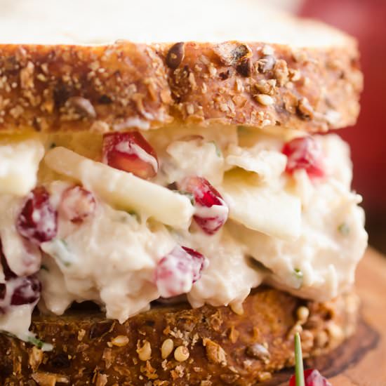 Pomegranate Apple Chicken Salad Sandwich - Recipe photo by The Creative Bite
