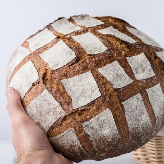 Sourdough Einkorn Miche - Recipe photo by the perfect loaf
