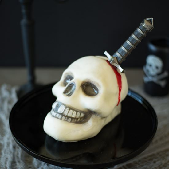 Halloween Skull & Dagger Cake - Recipe photo by culinaryginger
