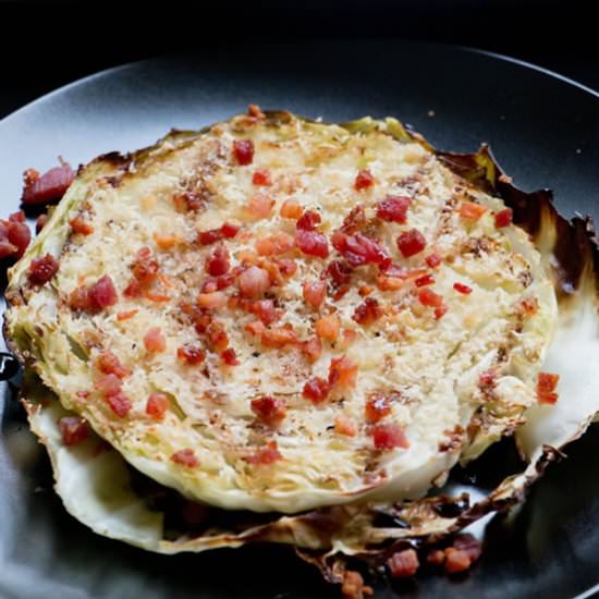 Pancetta Roasted Cabbage Steaks - Recipe photo by The Merchant Baker