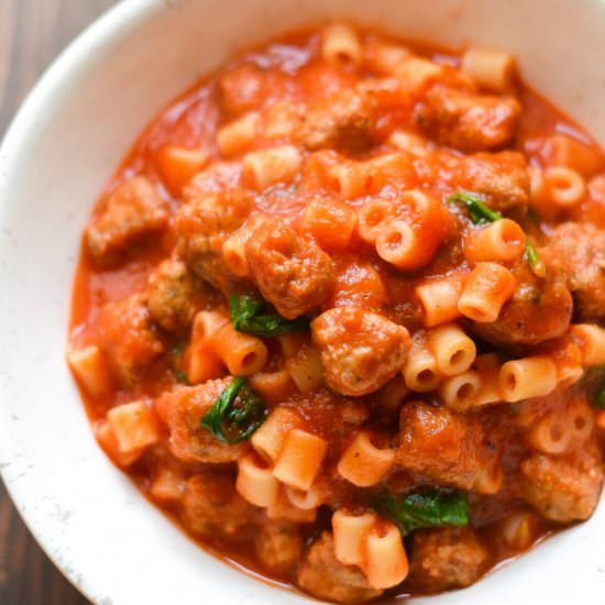 Adult Mini Meatball Noodle Soup - Recipe photo by mymoderncookery