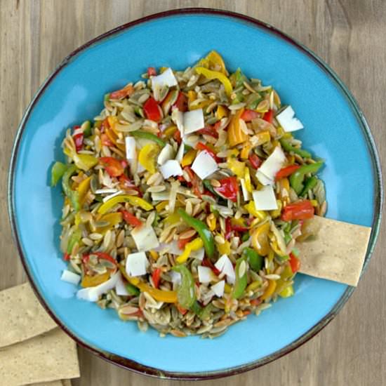 Bell Pepper Orzo Salad - Recipe photo by agourmetfoodblog