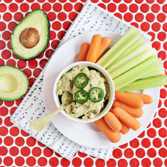 Avocado Hummus - Recipe photo by abeautifulmessblog