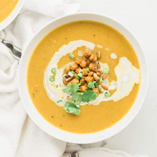 Curried Butternut Squash Soup - Recipe photo by herheartandtable