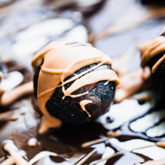 Dark Chocolate-Amaretto Cake Bites - Recipe photo by Cotter Crunch