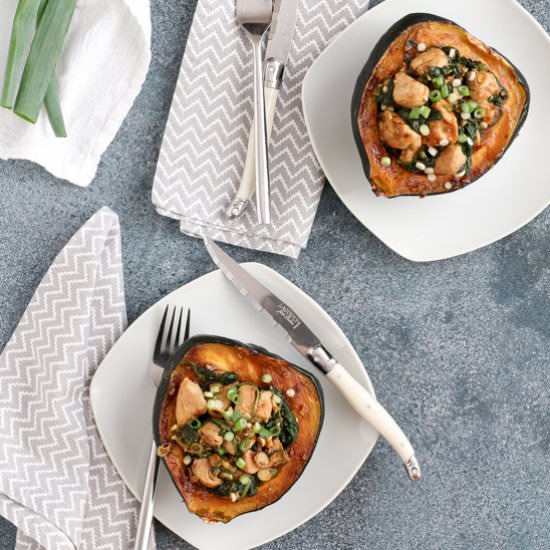 Hoisin Chicken Stuffed Acorn Squash - Recipe photo by tasty seasons