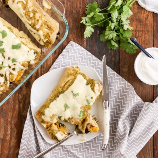 Squash and Black Bean Enchiladas - Recipe photo by tasty seasons