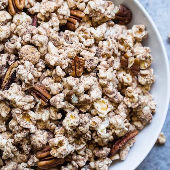 Vegan Pumpkin Spice Protein Popcorn - Recipe photo by foodfaithfitness