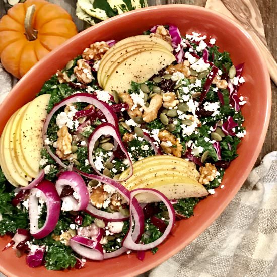 Fall Harvest Kale Salad - Recipe photo by AHintofWine