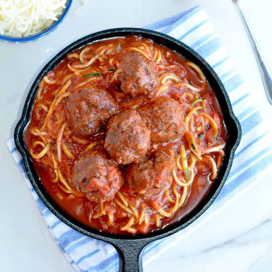 Zoodles with Meatballs - Recipe photo by My Flourless Kitchen