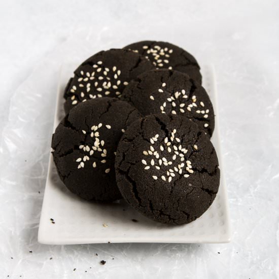 Chewy Black Tahini Cookies - Recipe photo by Zestful Kitchen