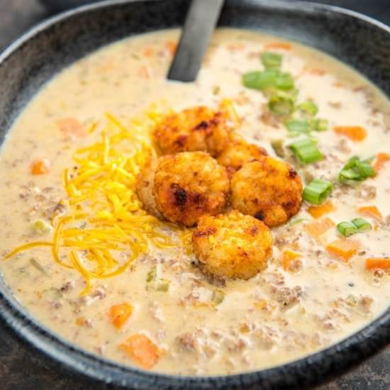 Slow Cooker Cheeseburger Soup - Recipe photo by slowcookergourmet