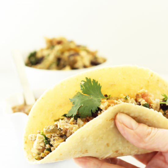 Mexican Tofu Black Bean Scramble - Recipe photo by Craving Something Healthy
