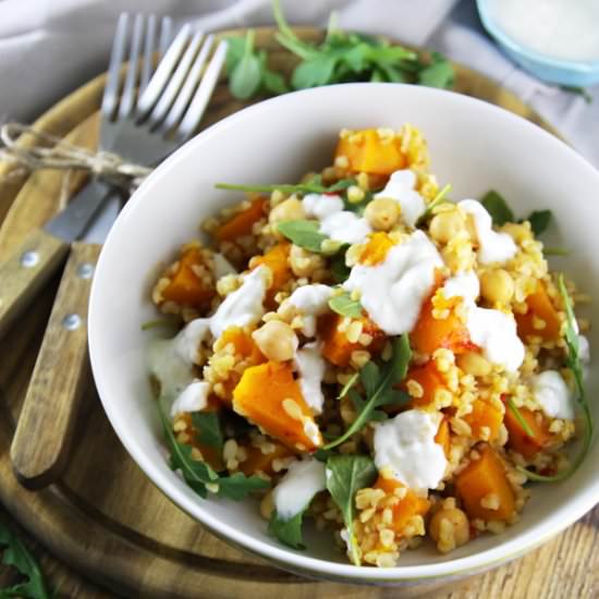 Bulgur Salad with Roasted Pumpkin - Recipe photo by Yummy taste Food