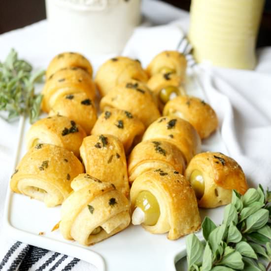 Garlic Stuffed Olives in a Blanket - Recipe photo by thebakingfairy