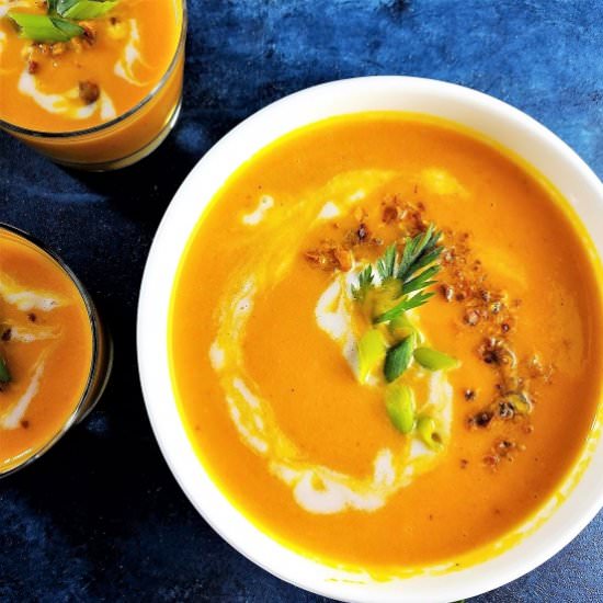 Curried Carrot Coconut Bisque - Recipe photo by Give it Some Thyme