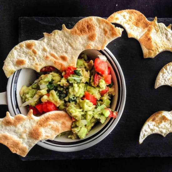 Guacamoldy w Bat Chips - Recipe photo by Healthy Forkful