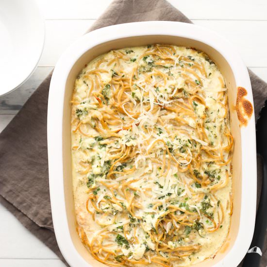 Cheesy Shrimp & Spaghetti Casserole - Recipe photo by 3ScoopsofSugar