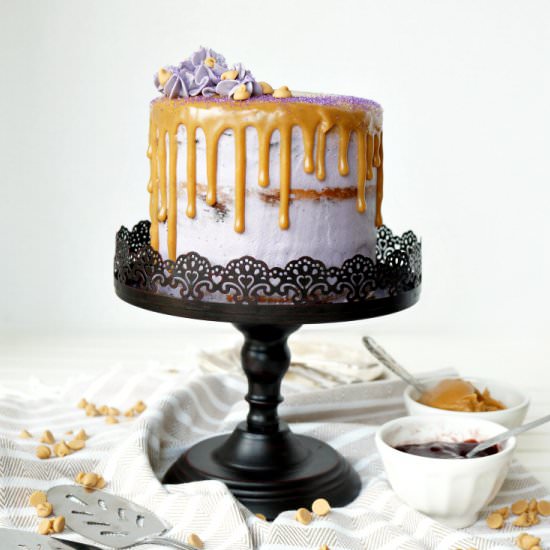 Peanut Butter Jelly Layer Cake - Recipe photo by thebakingfairy