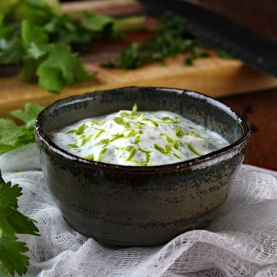 Cilantro Lime Crema - Recipe photo by Healthyideasplace
