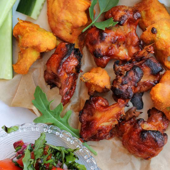 Vegan Buffalo Cauliflower Wings - Recipe photo by Truefoodsblog