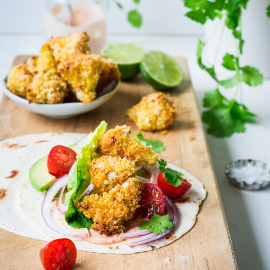 Crunchy Cauliflower Tacos - Recipe photo by The Hungry Cook