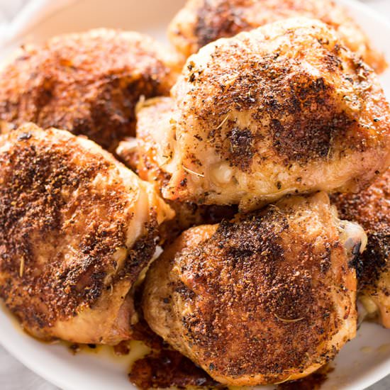 Crispy Baked Chicken Thighs - Recipe photo by TheSaltyMarshmallow
