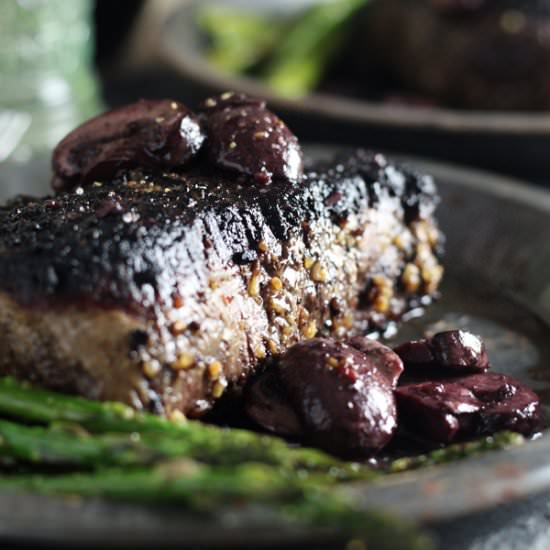 Cast Iron Filet Mignon + Mushrooms - Recipe photo by Buy This Cook That