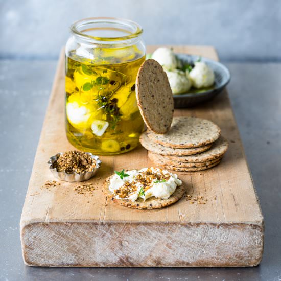 Herby Marinated Labneh - Recipe photo by The Hungry Cook