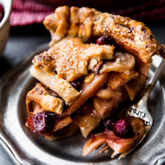 Cranberry Almond Apple Pie - Recipe photo by sallysbakingaddiction