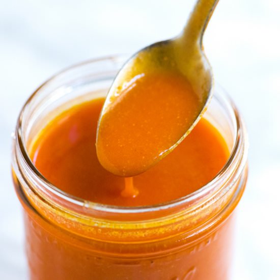 Three Ingredient Buffalo Wing Sauce - Recipe photo by inspiredtaste