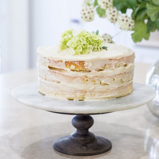 Semi Naked Vanilla Buttermilk Cake - Recipe photo by the organic kitchen
