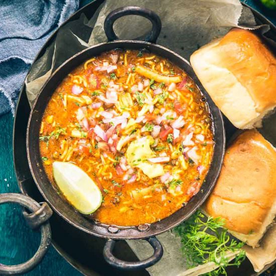 Mix Beans Misal Pav - Recipe photo by Whiskaffair