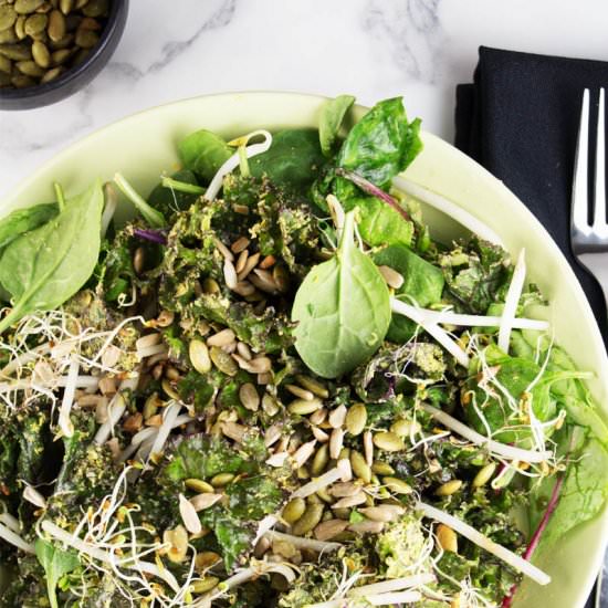 Super Greens Salad - Recipe photo by Chickfoodtv
