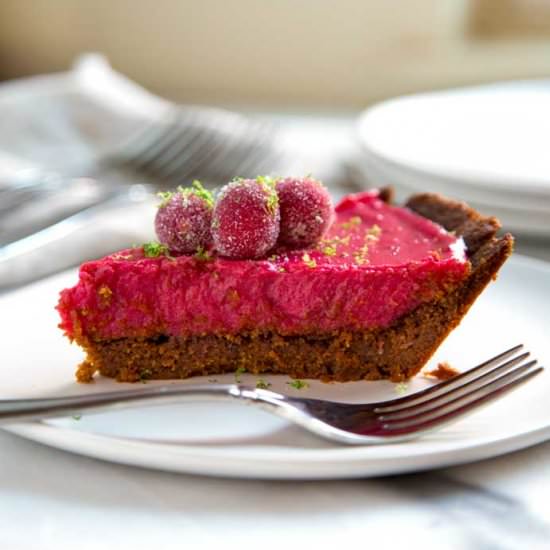 Gingersnap Cranberry Lime Pie - Recipe photo by keviniscooking