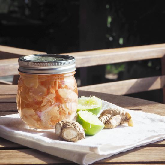 Naturally Pink Pickled Ginger - Recipe photo by Praewey