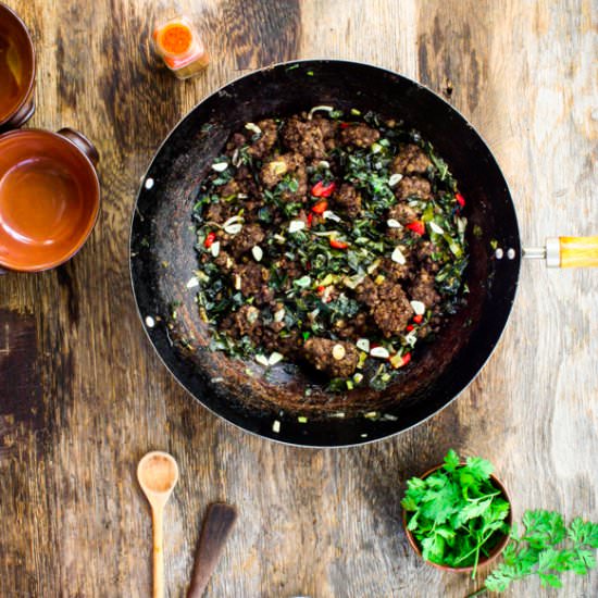 Refried Lentils with Shredded Kale - Recipe photo by rebelskitchen