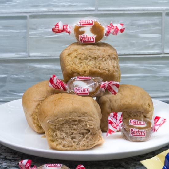 Caramel Pumpkin Dinner Rolls - Recipe photo by TheKitchenWhisperer