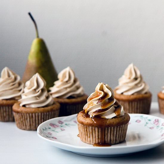Pear and Maple Caramel Cupcakes - Recipe photo by cupcake alchemist