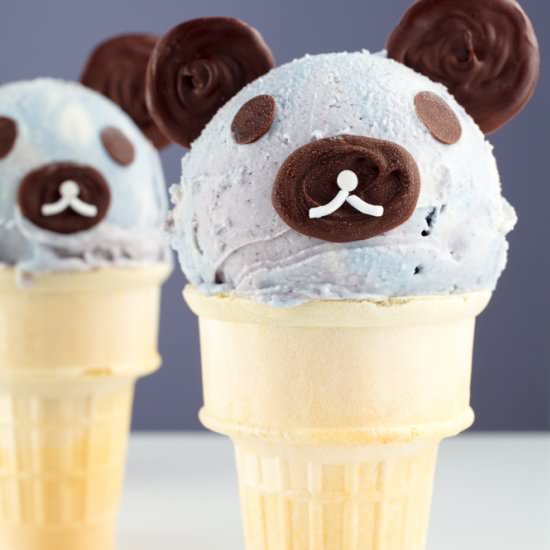 Vegan Rilakkuma Bear Ice Cream - Recipe photo by vegandollhouse