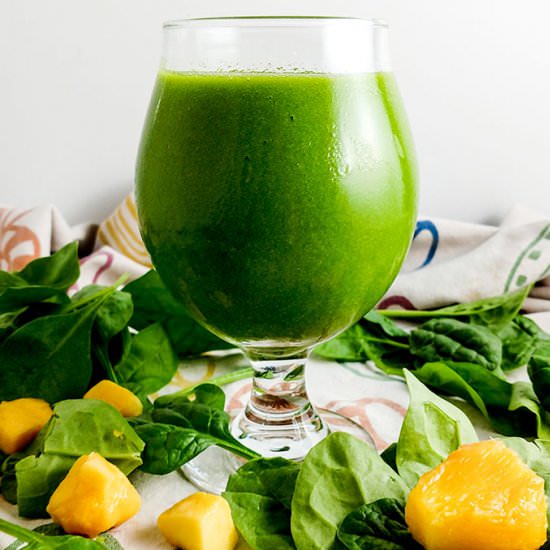 Easy Mango Green Smoothie - Recipe photo by On The Go Bites