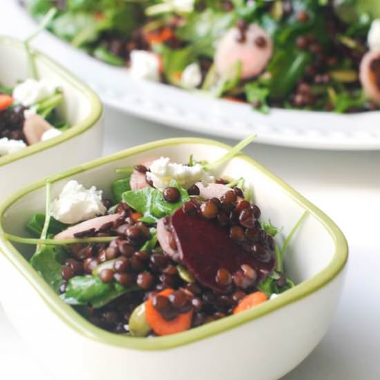 Lentils with Beets, Carrot & Feta - Recipe photo by TheCraveableKitchen