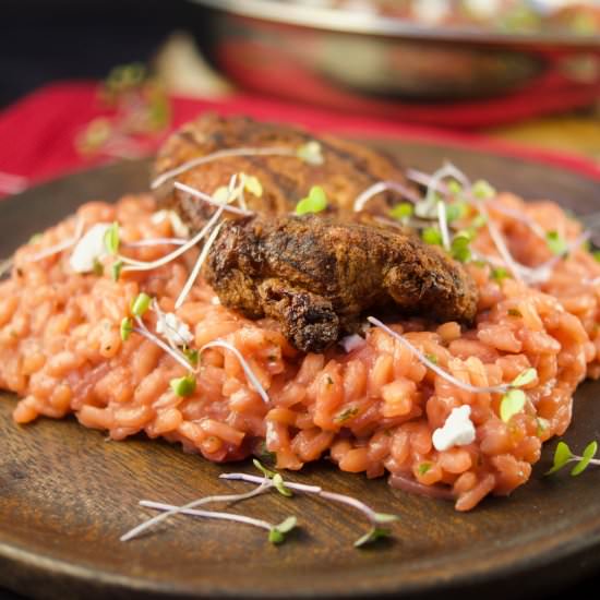 Creamy Beet Risotto - Recipe photo by tiffanybendayan