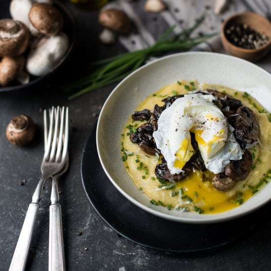 Creamy Polenta with Mushroom Ragout - Recipe photo by superman cooks