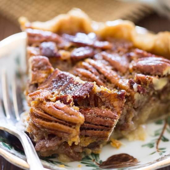 Bourbon Bacon Pecan Pie - Recipe photo by thegoldlininggirl