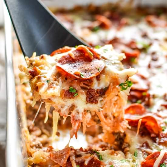 Spaghetti Squash Pizza Casserole - Recipe photo by projectmealplan