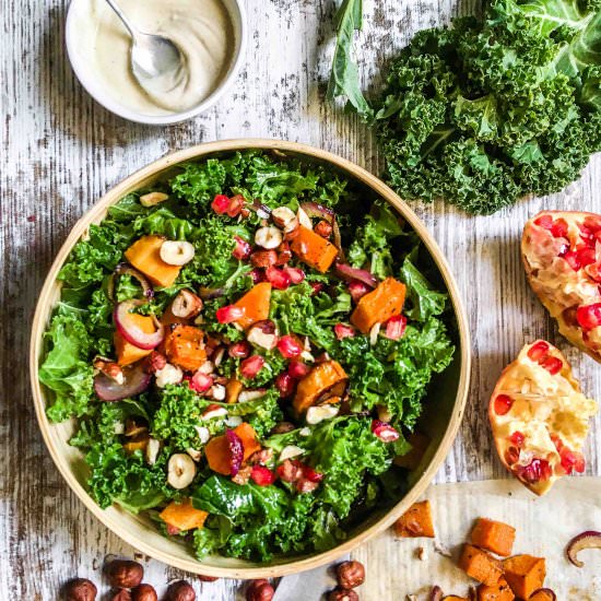 Kale & Pumpkin Salad - Recipe photo by Healthy Forkful