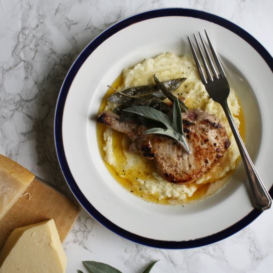 Pork chop with paremesan mash - Recipe photo by wishtodish